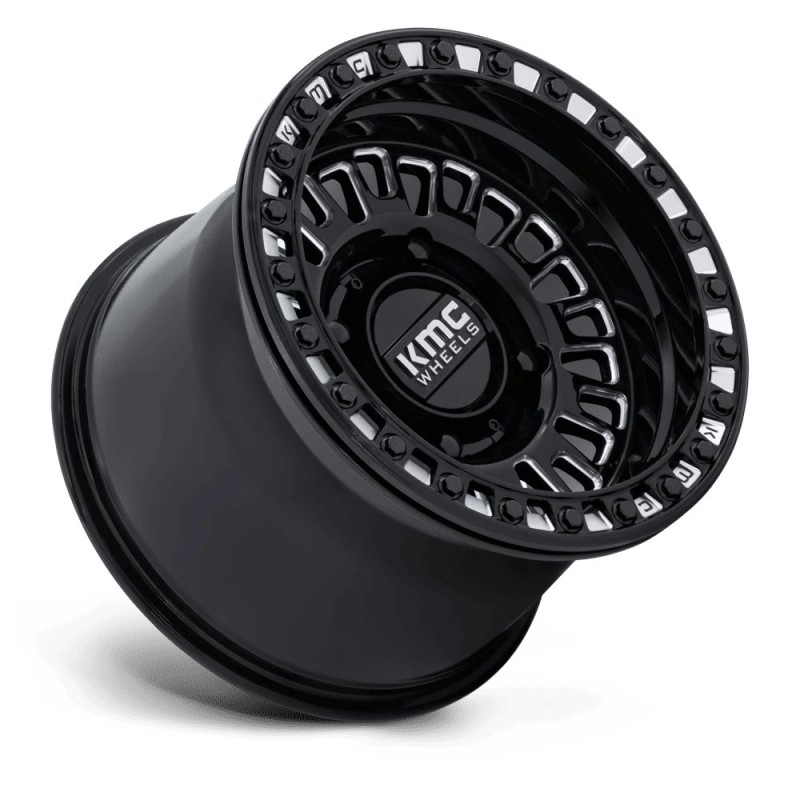 KMC | KS242 AZTEC UTV BEADLOCK 15x8 ET0 - GLOSS BLACK MILLED