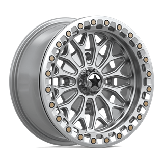MSA Offroad | MA53 BOLO UTV BEADLOCK 15x7 ET10 - GLOSS SILVER W/ MACHINED FACE
