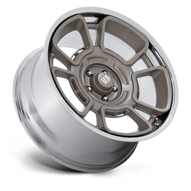 US Mag | UC147 FLAGSTAFF 22x10.5 ET12 - PEWTER W/ CHROME LIP