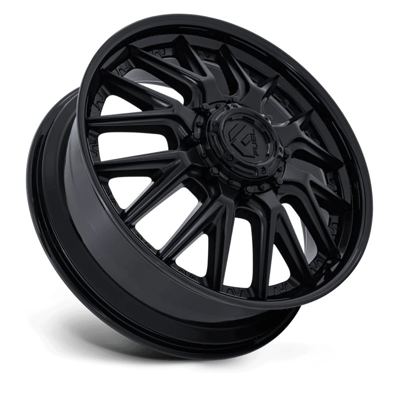 Fuel Off-Road | D406 CATALYST DUALLY 22x8.25 ET105 - MATTE BLACK W/ GLOSS BLACK LIP