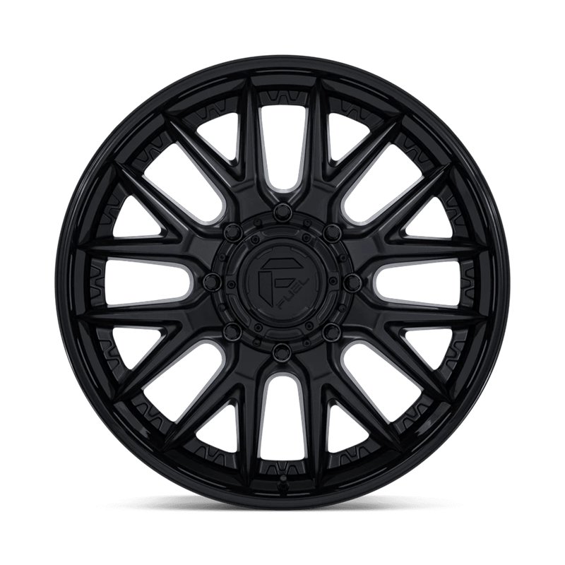 Fuel Off-Road | D406 CATALYST DUALLY 22x8.25 ET105 - MATTE BLACK W/ GLOSS BLACK LIP