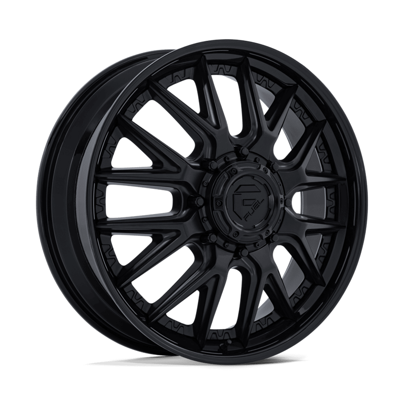 Fuel Off-Road | D406 CATALYST DUALLY 22x8.25 ET105 - MATTE BLACK W/ GLOSS BLACK LIP
