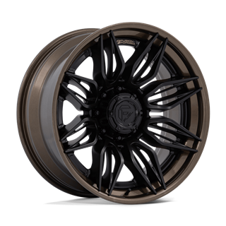 Fuel Off-Road | FC404 MUTINY 22x10 ET0 - MATTE BLACK W GLOSS BRONZE LIP