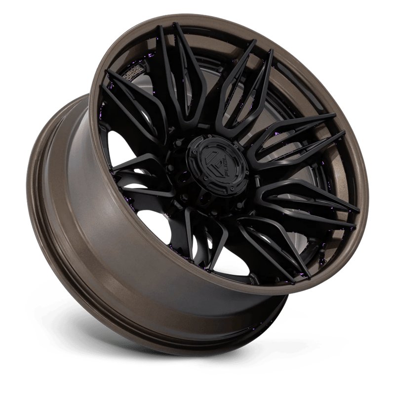 Fuel Off-Road | FC404 MUTINY 22x10 ET0 - MATTE BLACK W GLOSS BRONZE LIP