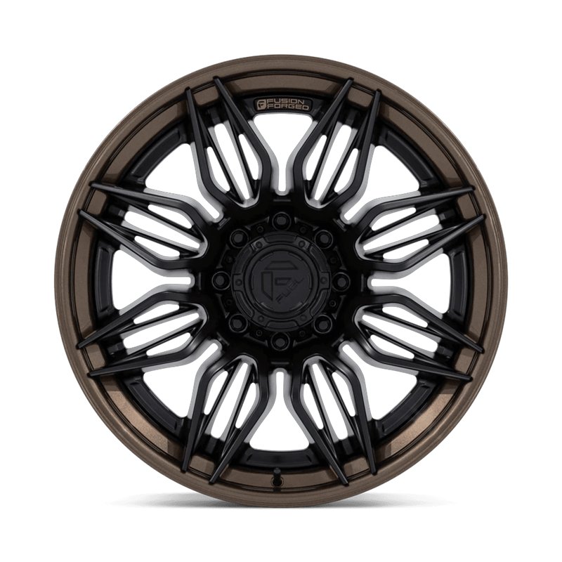 Fuel Off-Road | FC404 MUTINY 22x10 ET0 - MATTE BLACK W GLOSS BRONZE LIP