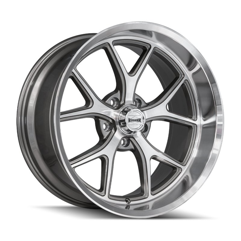 RIDLER | 661 18x8 ET0 - Gloss Grey With Diamond Cut Face And Lip