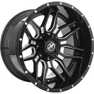 XF OFFROAD | XF-222 22x12 ET-44 - Gloss Black Milled