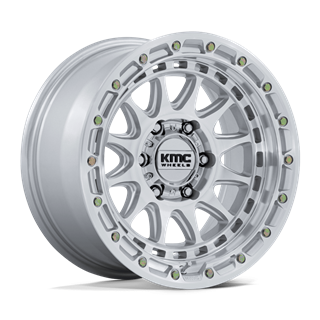 KMC | KM556 CRUX 17x8.5 ET0 - GLOSS SILVER W/ MACHINED FACE