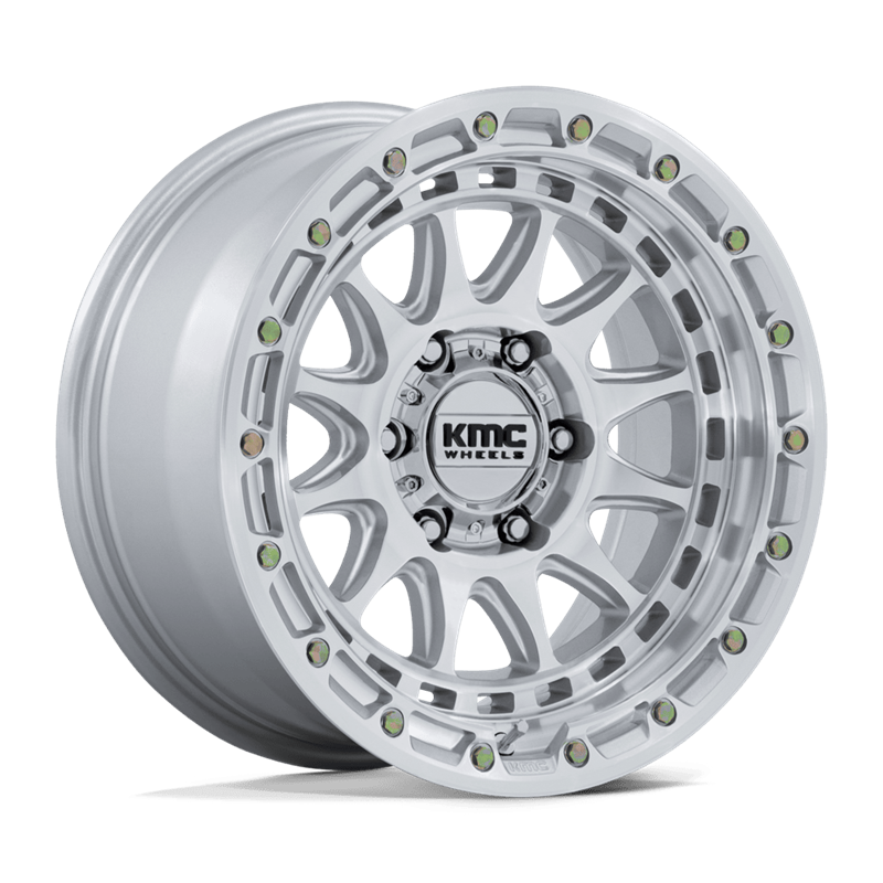 KMC | KM556 CRUX 17x8.5 ET0 - GLOSS SILVER W/ MACHINED FACE