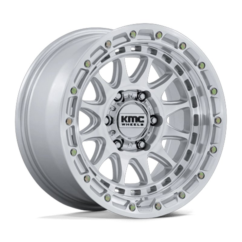 KMC | KM556 CRUX 17x8.5 ET0 - GLOSS SILVER W/ MACHINED FACE