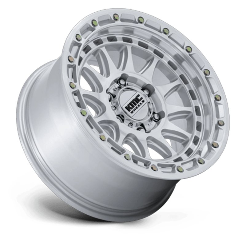 KMC | KM556 CRUX 17x8.5 ET0 - GLOSS SILVER W/ MACHINED FACE
