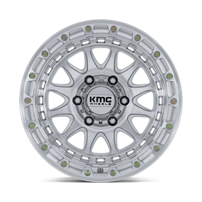 KMC | KM556 CRUX 17x8.5 ET25 - GLOSS SILVER W/ MACHINED FACE