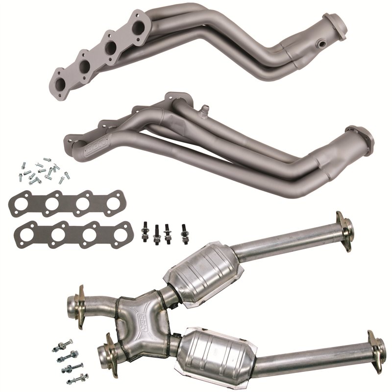 BBK | 1-5/8 LONG TUBE HEADERS PLUS MID PIPE (TITANIUM CERAMIC) - Mustang 4.6L 1996-2004