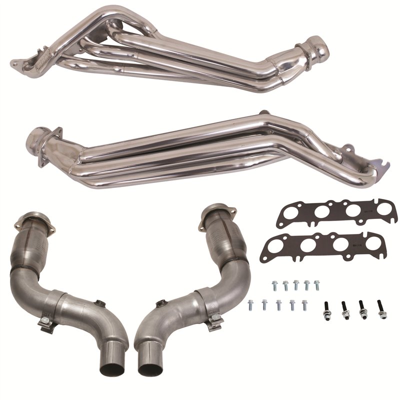 BBK | 1-3/4 LONG TUBE HEADERS PLUS SHORT MID PIPE (SILVER CERAMIC) - Mustang 5.0L 2015-2022