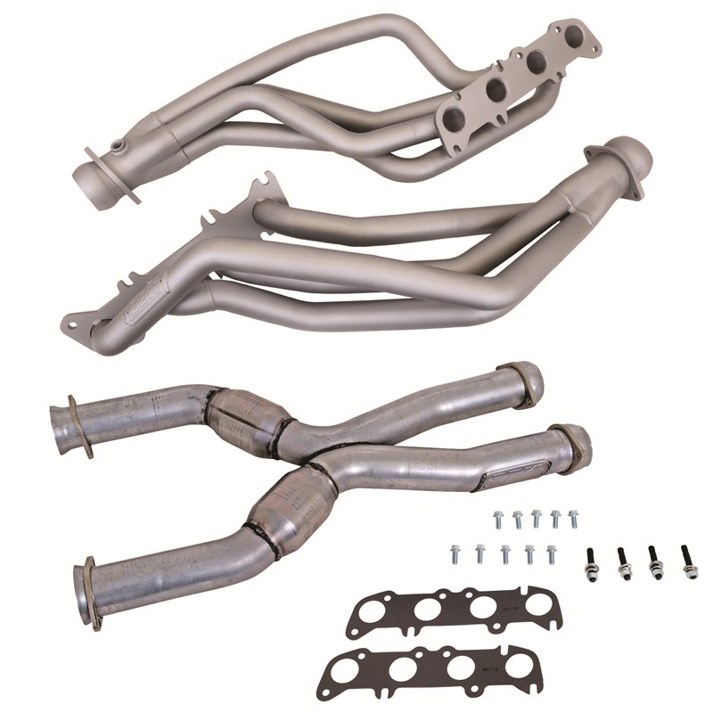 BBK | 1-3/4" LONG TUBE HEADERS PLUS MID PIPE (TITANIUM) - Mustang 4.6L / 4.9L 1979-2004