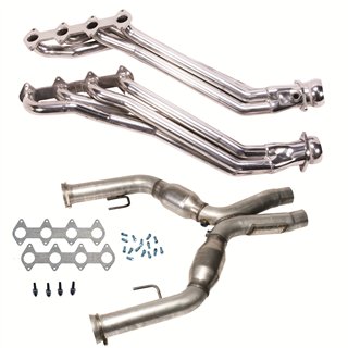 BBK | 1 5/8 LONG TUBE HEADERS PLUS MID PIPE (SILVER CERAMIC) - Mustang 4.6L 2005-2010
