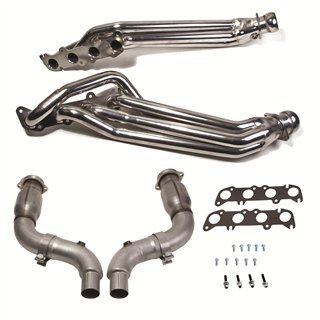 BBK | 1-7/8 LONG TUBE HEADERS PLUS MID PIPE (SILVER CERAMIC) - Mustang 5.0L 2015-2022