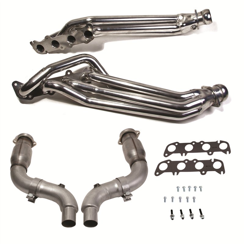 BBK | 1-7/8 LONG TUBE HEADERS PLUS MID PIPE (SILVER CERAMIC) - Mustang 5.0L 2015-2022