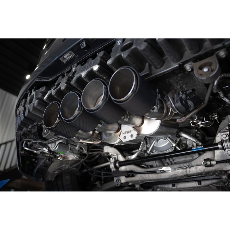 MBRP | 3in Axle-Back, Quad Rear Exit, Active, T304 with CF Tips. - Corvette 6.2L 2014-2019
