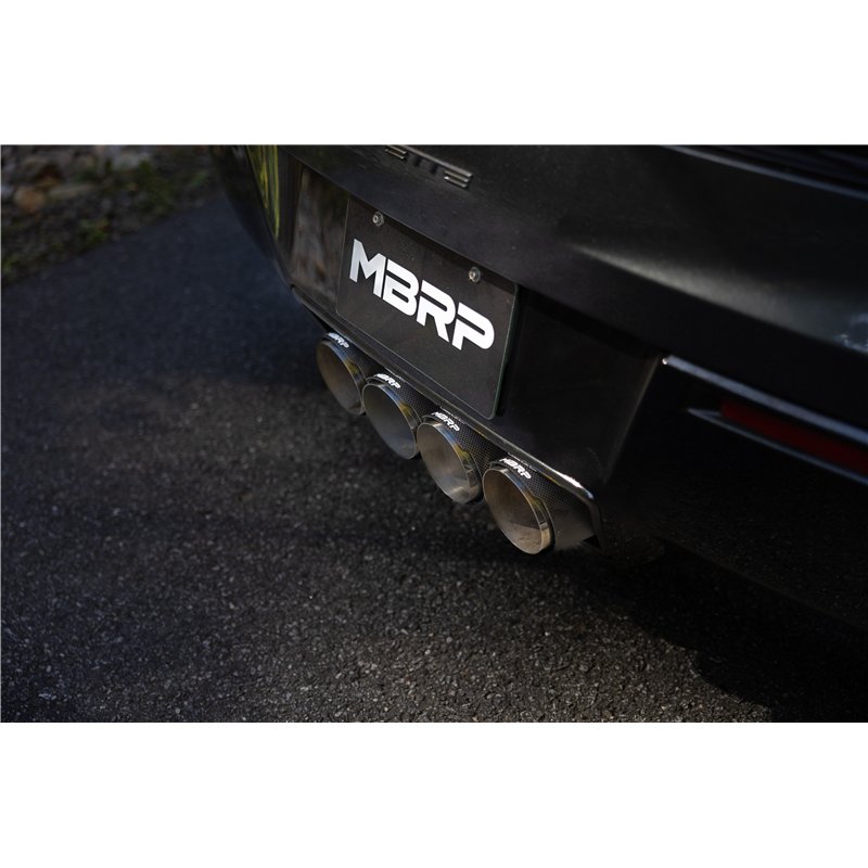 MBRP | 3in Axle-Back, Quad Rear Exit, Active, T304 with CF Tips. - Corvette 6.2L 2014-2019