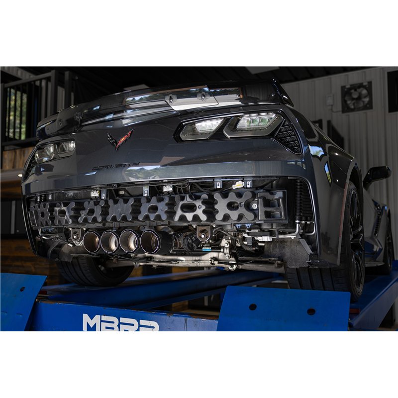 MBRP | 3in Axle-Back, Quad Rear Exit, Active, T304 with CF Tips. - Corvette 6.2L 2014-2019
