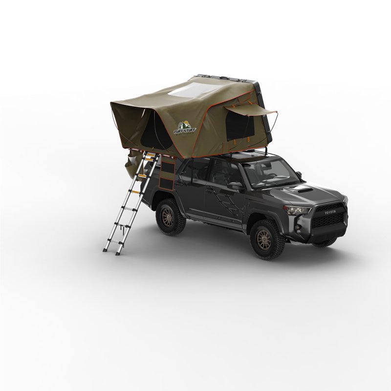 Tuff Stuff Overland | Alpha™ Hard Top Side Open Tent, Gray, 4 Person
