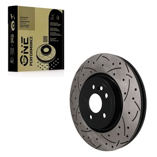 DS-One | Coated Slotted & Drilled Disc Brake Rotor - Front - F-Pace / Range Rover Velar 2017-2020