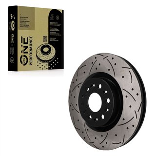 DS-One | Coated Slotted & Drilled Disc Brake Rotor - Front - Enclave / XT5 / XT6 2017-2023
