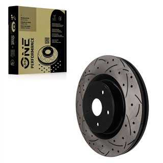 DS-One | Coated Slotted & Drilled Disc Brake Rotor - Front - WRX STI 2018-2020