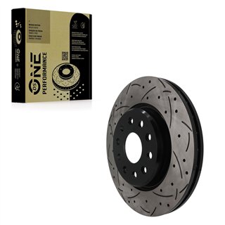 DS-One | Coated Slotted & Drilled Disc Brake Rotor - Front - Grand Cherokee / Grand Cherokee L 2021-2023