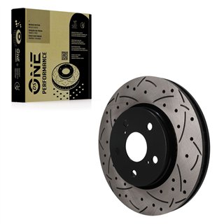 DS-One | Coated Slotted & Drilled Disc Brake Rotor - Front - C-HR 2018-2022