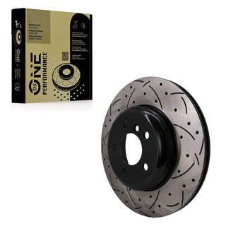DS-One | Coated Slotted & Drilled Disc Brake Rotor - Rear - BMW 535i / 535i GT / 550i / 640i + 2010-2018