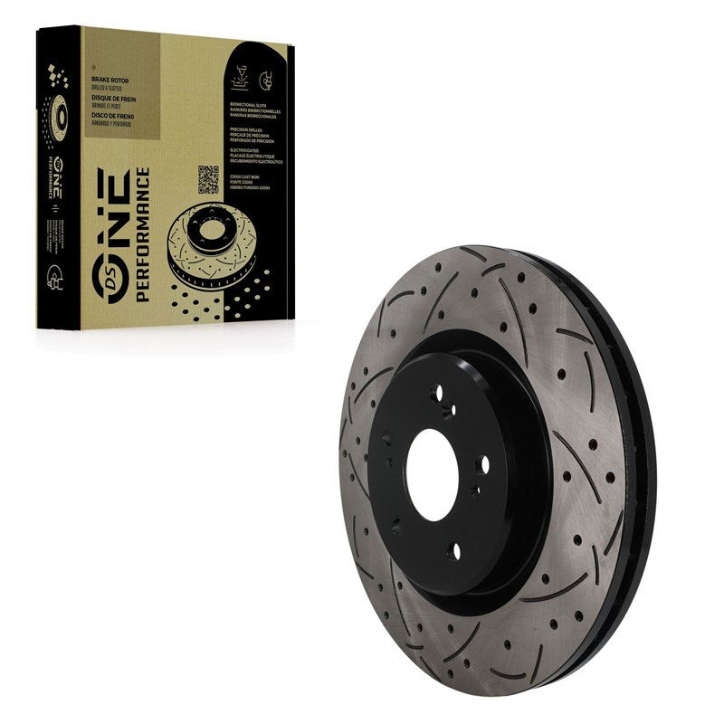 DS-One | Coated Slotted & Drilled Disc Brake Rotor - Front - RDX 2019-2024