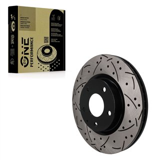 DS-One | Coated Slotted & Drilled Disc Brake Rotor - Front - Mazda 3 / 3 Sport / CX-30 2019-2025