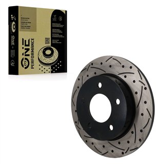 DS-One | Coated Slotted & Drilled Disc Brake Rotor - Rear - Mazda 3 / 3 Sport 2004-2013