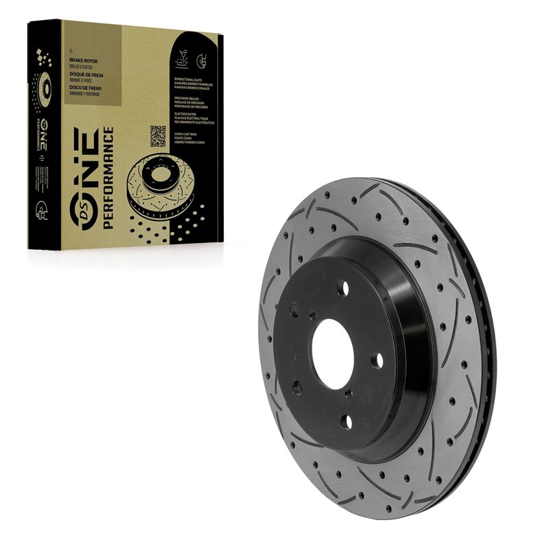 DS-One | Coated Slotted & Drilled Disc Brake Rotor - Rear - Crosstrek / Forester 2019-2024