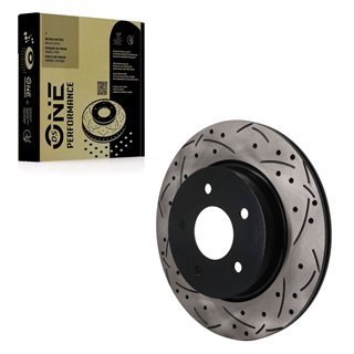 DS-One | Coated Slotted & Drilled Disc Brake Rotor - Rear - LEAF / Qashqai / Rogue / Rogue Sport 2017-2025