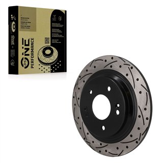 DS-One | Coated Slotted & Drilled Disc Brake Rotor - Rear - Kona / Seltos 2018-2025