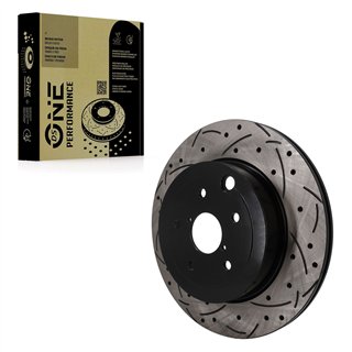 DS-One | Coated Slotted & Drilled Disc Brake Rotor - Rear - WRX STI 2018-2021