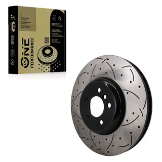 DS-One | Coated Slotted & Drilled Disc Brake Rotor - Front Left - 550i GT / 750i / 750Li 2009-2017