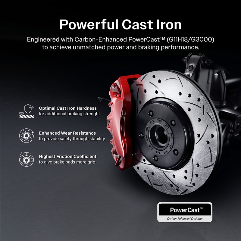 DS-One | Coated Slotted & Drilled Disc Brake Rotor - Front Left - 550i GT / 750i / 750Li 2009-2017