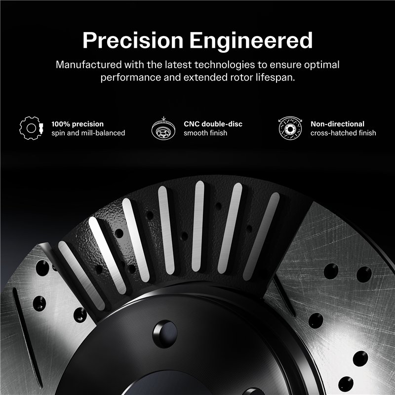 DS-One | Coated Slotted & Drilled Disc Brake Rotor - Front - City Express / LEAF / NV200 2011-2025