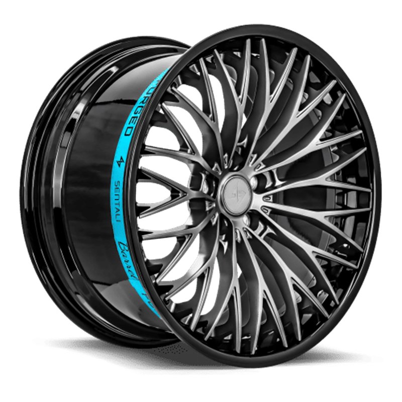 SENTALI BARREL | SB1 22.00x9.50 ET35 - Gloss Black Lip / Matte Gunmetal Centre