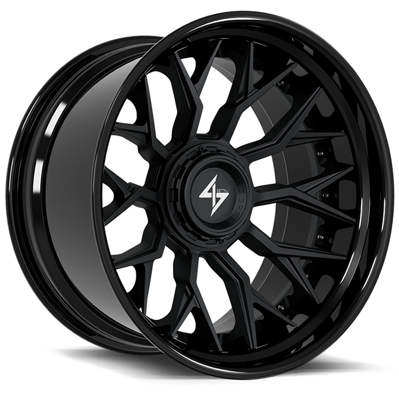 SENTALI BARREL FORGED XTREME | BFX2 24.00x12.00 ET-44 - Gloss Black Lip / Matte Black Centre