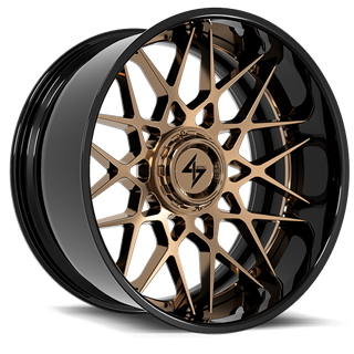 SENTALI BARREL FORGED XTREME | BFX5 22.00x10.00 ET-24 - Gloss Black Lip / Gloss Bronze Centre