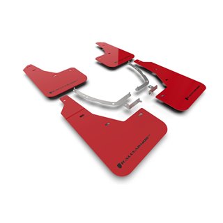 RallyArmor | Red UR Mud Flap Black Logo - Ioniq 5 2022-2024 RallyArmor Mud Flaps