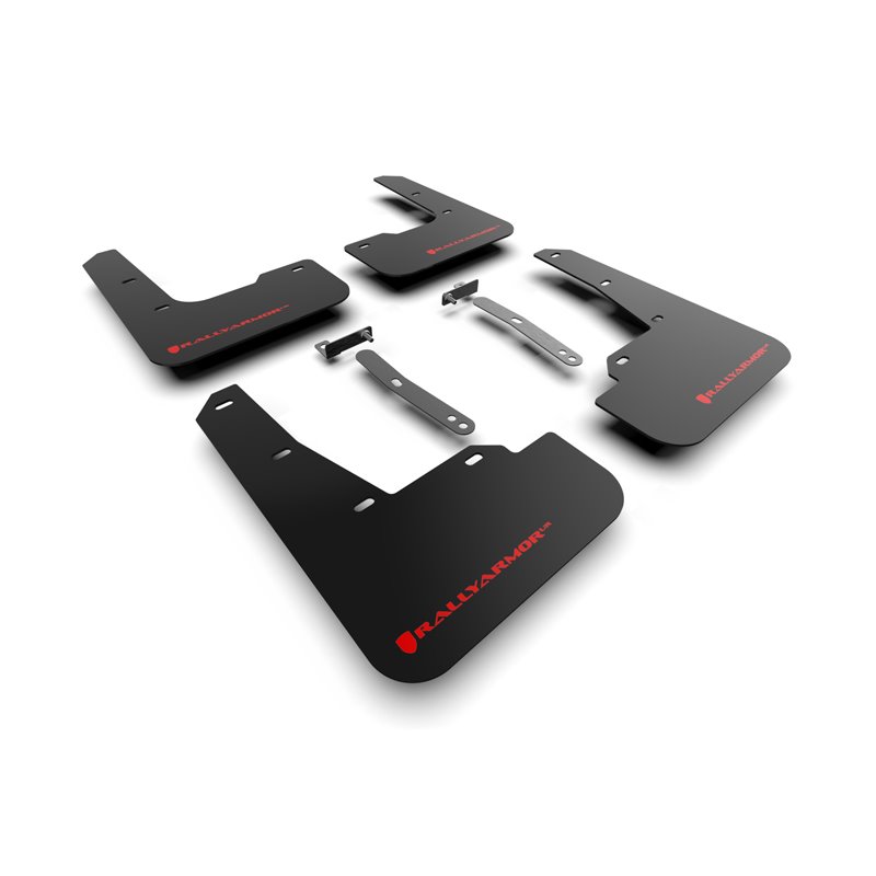 RallyArmor | Black UR Mud Flap Logo Rouge - Elantra N / N Line 2022-2023 RallyArmor Garde-boue