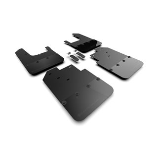 RallyArmor | Black Mud Flap Metallic Black Logo - Tacoma 2016-2023 RallyArmor Mud Flaps
