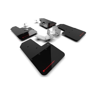 RallyArmor | Black UR Mud Flap Logo Rouge - Bronco 2021-2023 (Bumper Plastique/Avec Rock Rails OEM) RallyArmor Garde-boue