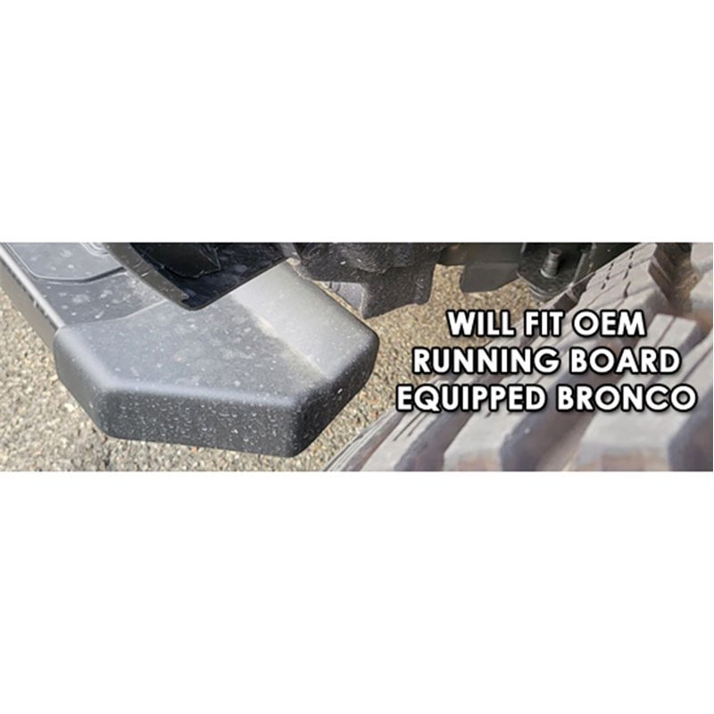 RallyArmor | Black UR Mud Flap Logo Orange CY - Bronco 2021-2023 (Bumper Métal/Avec Marchepieds OEM) RallyArmor Garde-boue